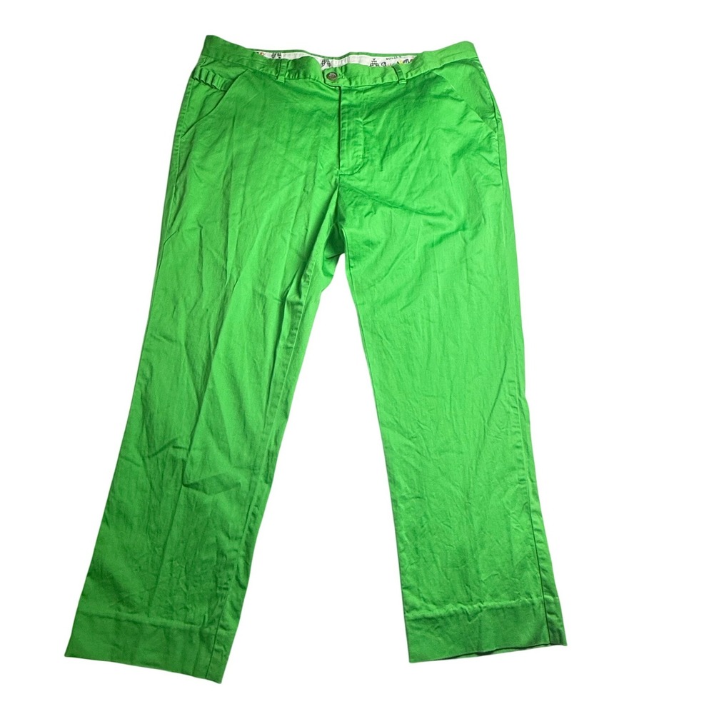 Royal & Awesome Mens Green Golf Trousers Size 38/32 Flat Front Stretch Pants - Picture 7 of 7
